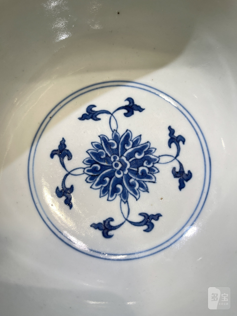 清道光 青花缠枝莲纹碗一对 - 图8